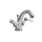 Hudson Reed White Topaz With Lever Mono Basin Mixer - Chrome / White