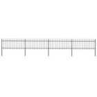 vidaXL Garden Fence With Spear Top Steel 6.8X0.8 M Black
