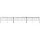 vidaXL Garden Fence With Hoop Top Steel 10.2X1.2 M Black