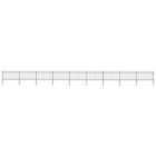 vidaXL Garden Fence With Hoop Top Steel 15.3X1 M Black