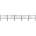 vidaXL Garden Fence With Spear Top Steel 8.5X1 M Black