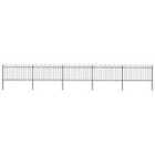 vidaXL Garden Fence With Hoop Top Steel 8.5X1 M Black