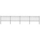 vidaXL Garden Fence With Hoop Top Steel 6.8X1 M Black