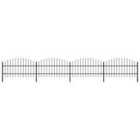 vidaXL Garden Fence With Spear Top Steel (0.75-1)x6.8 M Black