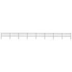 vidaXL Garden Fence With Hoop Top Steel 13.6X0.8 M Black