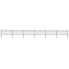 vidaXL Garden Fence With Spear Top Steel 10.2X0.8 M Black