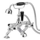 Hudson Reed Black Topaz With Crosshead & Domed Collar Bath Shower Mixer - Chrome / Black