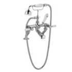 Hudson Reed White Topaz With Lever Bath Shower Mixer - Chrome / White