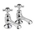 Hudson Reed Black Topaz With Crosshead & Domed Collar Bath Taps - Chrome / Black
