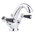 Hudson Reed Black Topaz With Lever Mono Basin Mixer - Chrome / Black