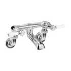 Hudson Reed White Topaz With Lever & Domed Collar Wall Mounted Bath Filler - Chrome