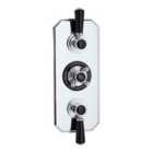Hudson Reed Triple Concealed Shower Valve With Diverter - Chrome/Black