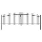vidaXL Double Door Fence Gate With Spear Top 400X175cm