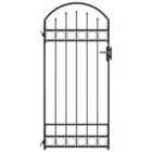 vidaXL Fence Gate With Arched Top Steel 89X200cm Black