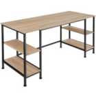 Tectake Stoke Computer Desk w/ Under Desk Shelves - Brown