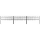 vidaXL Garden Fence With Hoop Top Steel 5.1X0.6 M Black