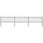vidaXL Garden Fence With Hoop Top Steel 5.1X0.8 M Black