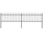 vidaXL Garden Fence With Spear Top Steel 3.4X0.8 M Black