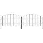 vidaXL Garden Fence With Spear Top Steel (0.75-1)x3.4 M Black