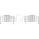 vidaXL Garden Fence With Spear Top Steel