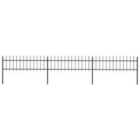 vidaXL Garden Fence With Spear Top Steel 5.1X0.6 M Black
