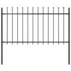 vidaXL Garden Fence With Spear Top Steel 1.7X1 M Black