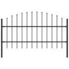vidaXL Garden Fence With Spear Top Steel