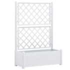 vidaXL Garden Planter with Trellis 100x43x142cm PP White
