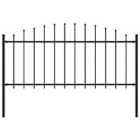 vidaXL Garden Fence With Spear Top Steel