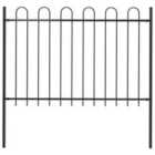 vidaXL Garden Fence With Hoop Top Steel 1.7 M Black