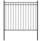 vidaXL Garden Fence Steel 1.7X0.8 M Black