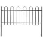 vidaXL Garden Fence With Hoop Top Steel 1.7 M Black