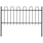 vidaXL Garden Fence With Hoop Top Steel 1.7 M Black
