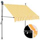 vidaXL Manual Retractable Awning With LED 100cm White And Orange
