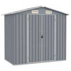 vidaXL Garden Shed Grey 205x129x183cm Galvanised Steel