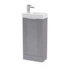 Nuie Deco Compact 400mm Floor Standing Cabinet & Basin - Satin Grey