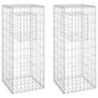 vidaXL Gabion Basket Posts 2 pcs 40x40x100 cm Iron