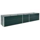 vidaXL Garden Raised Bed Galvanised Steel 400x80x45cm Green