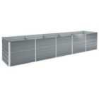 vidaXL Garden Raised Bed Galvanised Steel 400x80x77cm Grey