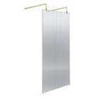 Hudson Reed 900mm Fluted Wetroom Screen With Arms & Feet - Brushed Brass