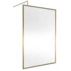 Hudson Reed Full Outer Frame Wetroom Screen 1950x1400x8mm - Brushed Brass