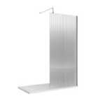 Hudson Reed 900mm Fluted Wetroom Screen - Polished Chrome