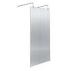 Hudson Reed 900mm Fluted Wetroom Screen With Arms & Feet - Polished Chrome
