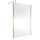 Hudson Reed 140cm Outer Framed Wetroom Screen - Brass