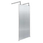 Hudson Reed 800mm Fluted Wetroom Screen With Arms & Feet - Matt Black