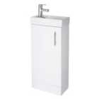 Nuie Vault 400mm Floor Standing Cabinet & Basin - Gloss White