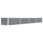 vidaXL Garden Raised Bed Galvanised Steel 320X40X45cm - Grey