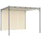vidaXL Garden Gazebo With Side Curtain 3X3X2.25M Cream
