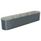 vidaXL Garden Raised Bed 400x80x81cm Galvanised Steel Grey