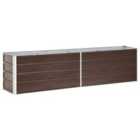 vidaXL Garden Raised Bed Galvanised Steel 240x40x45cm Brown